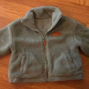 Little Bipsy Sherpa Green Jacket Zip 3-4T